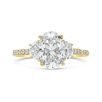 Jenny Packham Lab Grown 2.75CTW Oval Shaped Diamond Bridal Ring 18K Yellow Gold