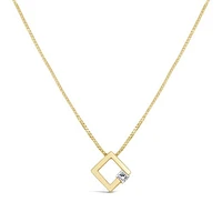 Glacier Fire Princess Cut Canadian Diamond Pendant in 10K Yellow Gold