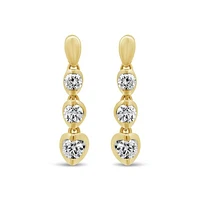 Glacier Fire Canadian 0.50CTW Diamond Three Stone Earrings in 10K Yellow Gold