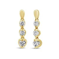 Glacier Fire Canadian 0.50CTW Diamond Three Stone Earrings in 10K Yellow Gold