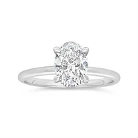 New Brilliance Lab Grown 1.57CTW Oval Diamond Solitaire Ring in 14K White Gold