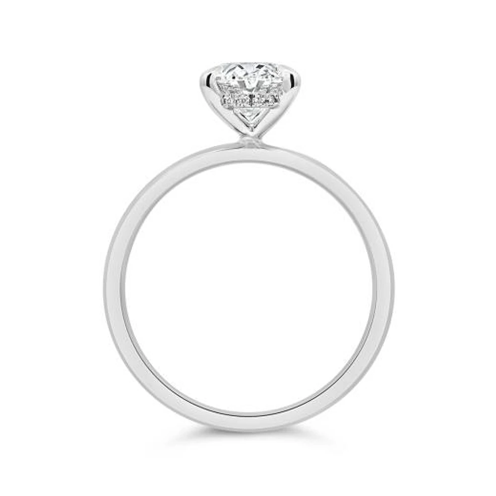 New Brilliance Lab Grown 1.57CTW Oval Diamond Solitaire Ring in 14K White Gold