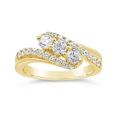 Diamond Trinity Ring 1.00CTW in 10K Yellow Gold