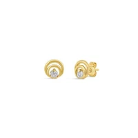 Glacier Fire Canadian Diamond Circle Stud Earrings in 10K Yellow Gold