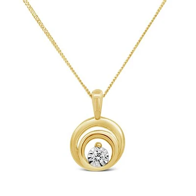 Glacier Fire Canadian Diamond Circle Pendant in 10K Yellow Gold