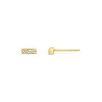 Glacier Fire Canadian Diamond Bar Stud Earrings in 10K Yellow Gold