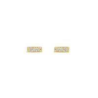 Glacier Fire Canadian Diamond Bar Stud Earrings in 10K Yellow Gold