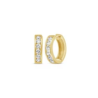 New Brilliance Lab Grown 1.00CTW Diamond Hoop Earrings in 10K Yellow Gold