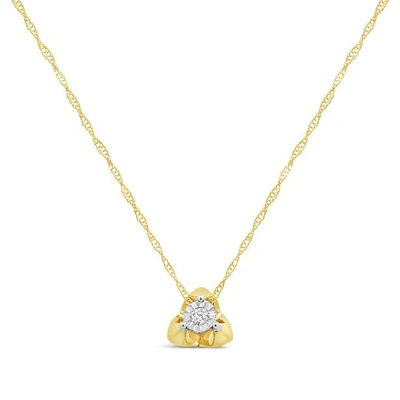 Solitaire Diamond Pendant in 10K Yellow Gold