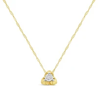 Solitaire Diamond Pendant in 10K Yellow Gold