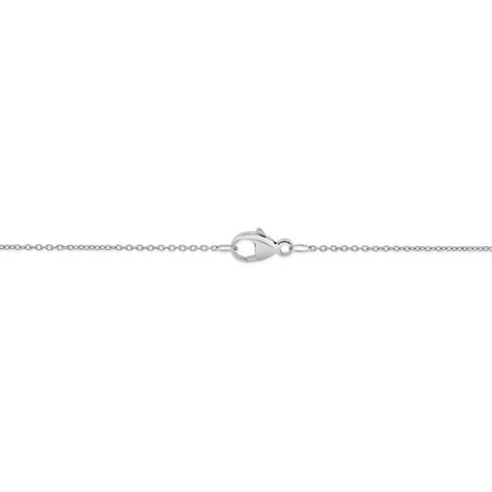 0.10CTW Three Stone Diamond Necklace in 10K White Gold