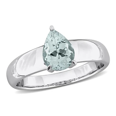 JULIANNA B 14K White Gold Aquamarine Engagement Ring