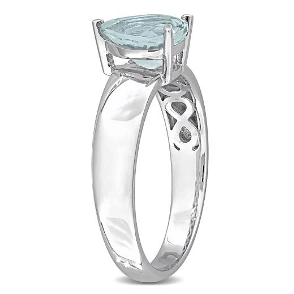JULIANNA B 14K White Gold Aquamarine Engagement Ring