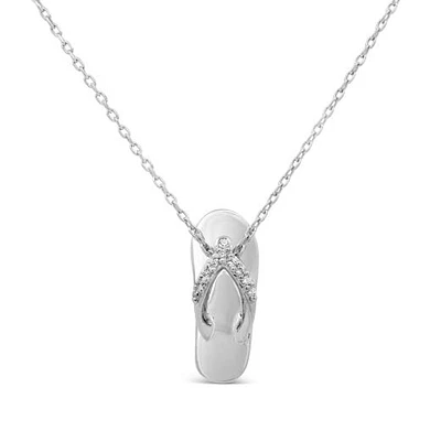 Diamond Sandal Pendant in Sterling Silver