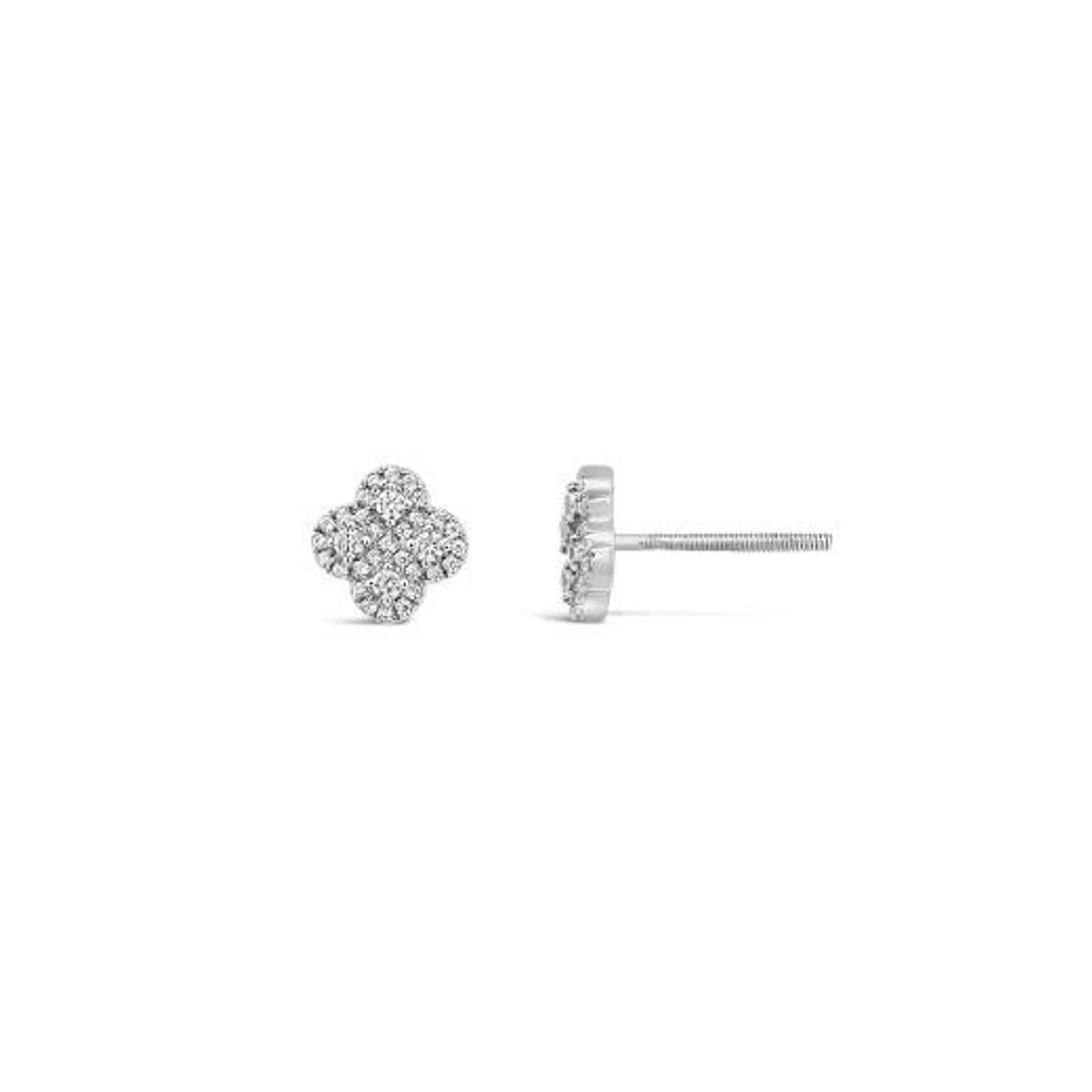 10K White Gold 0.30CTW Diamond Fashion Stud Earrings