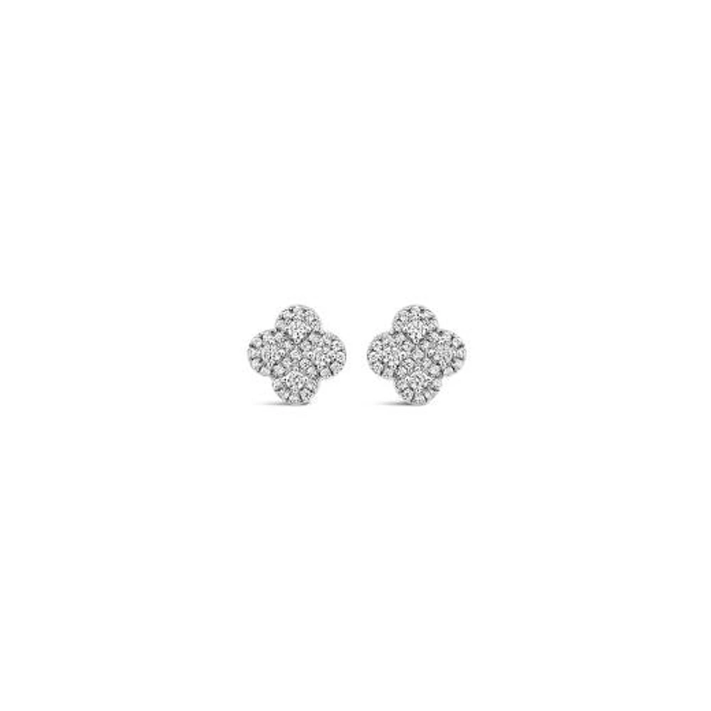 10K White Gold 0.30CTW Diamond Fashion Stud Earrings