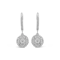 0.25CTW Diamond Dangle Earrings in Sterling Silver