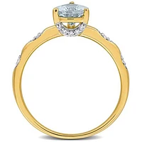 Julianna B 14K Yellow Gold Aquamarine & Diamond Engagement Ring