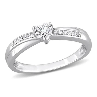 Julianna B Sterling Silver Created White Sapphire Engagement Ring