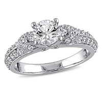 Julianna B Sterling Silver Created White Sapphire Engagement Ring
