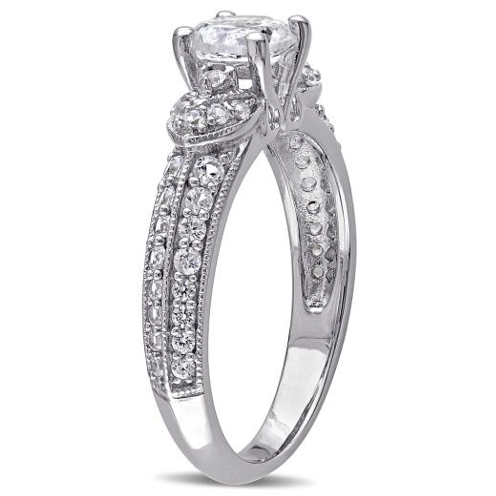 Julianna B Sterling Silver Created White Sapphire Engagement Ring