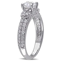 Julianna B Sterling Silver Created White Sapphire Engagement Ring