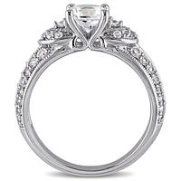 Julianna B Sterling Silver Created White Sapphire Engagement Ring