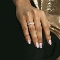 Julianna B Sterling Silver Created White Sapphire Engagement Ring