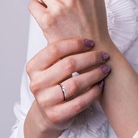 Julianna B Sterling Silver Created White Sapphire & Diamond Ring