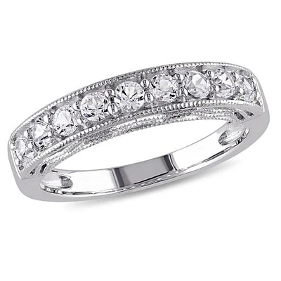 JULIANNA B Sterling Silver Created White Sapphire Anniversary Band