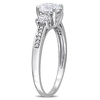 JULIANNA B 10K White Gold Created White Sapphire & Diamond Engagement Ring