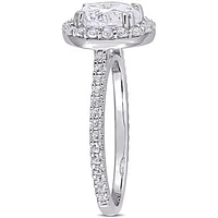 Julianna B Sterling Silver Created White Sapphire Halo Ring