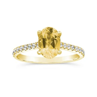 New Brilliance Lab Grown 1.75CTW Yellow & White Diamond Ring in 14K Yellow Gold