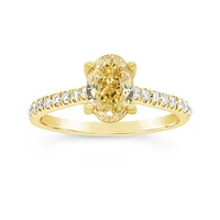 New Brilliance Lab Grown 1.75CTW Yellow & White Diamond Ring in 14K Yellow Gold