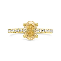 New Brilliance Lab Grown 1.75CTW Yellow & White Diamond Ring in 14K Yellow Gold