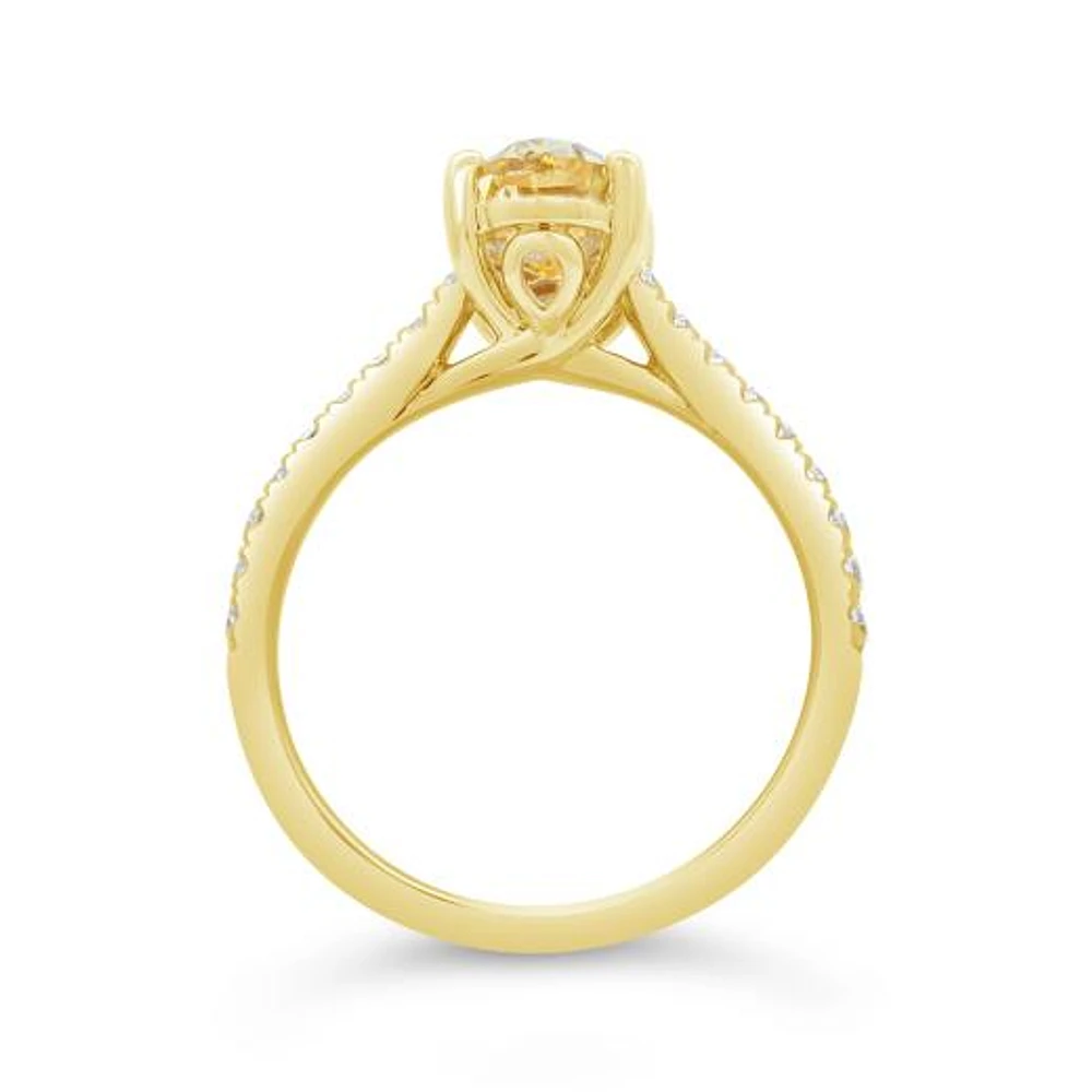 New Brilliance Lab Grown 1.75CTW Yellow & White Diamond Ring in 14K Yellow Gold