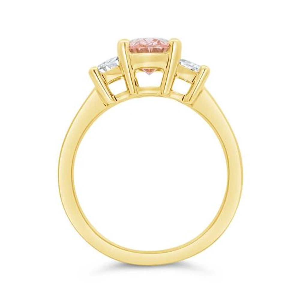 New Brilliance Lab Grown 2.00CTW Pink & White Diamond Ring in 14K Yellow Gold