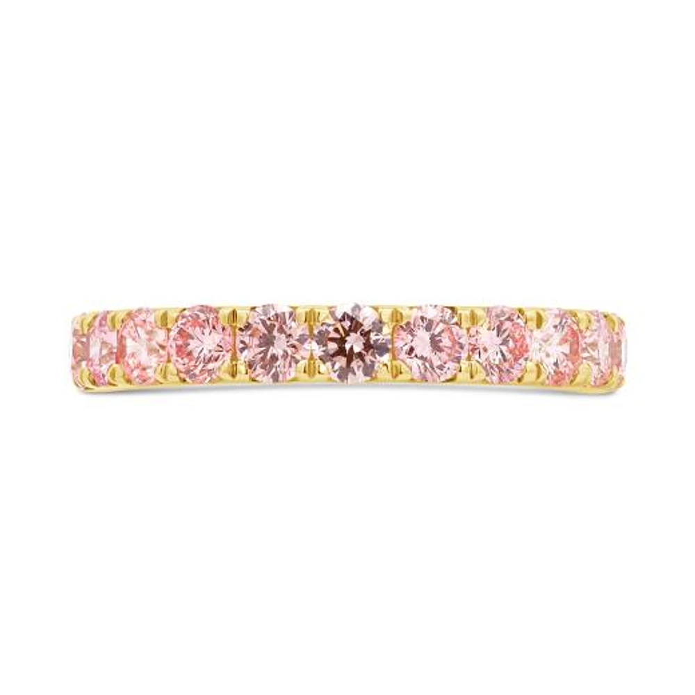 New Brilliance Lab Grown 1.00CTW Pink Diamond Band in 14K Yellow Gold