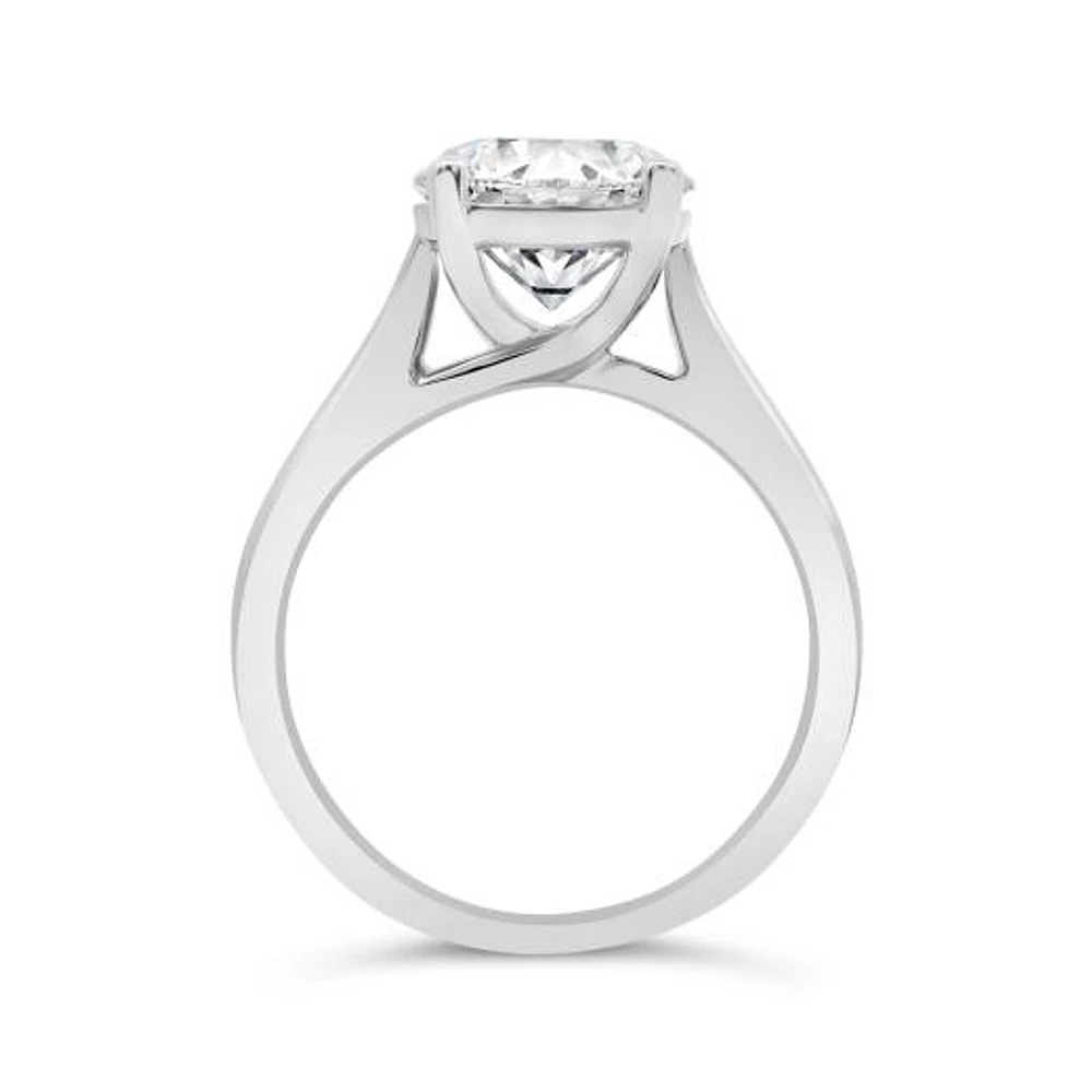 New Brilliance Lab Grown 3.00CT Diamond Solitaire Ring in 14K White Gold