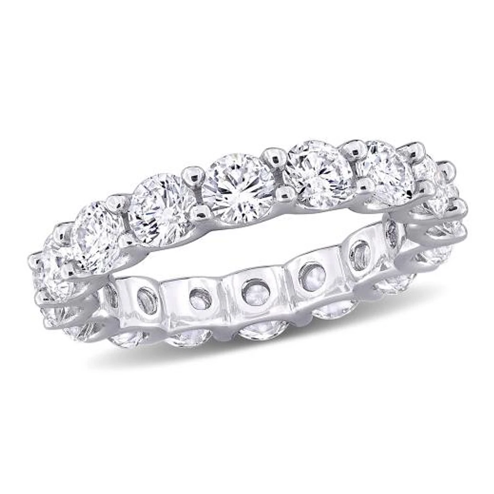 Julianna B Sterling Silver Created White Sapphire Eternity Ring