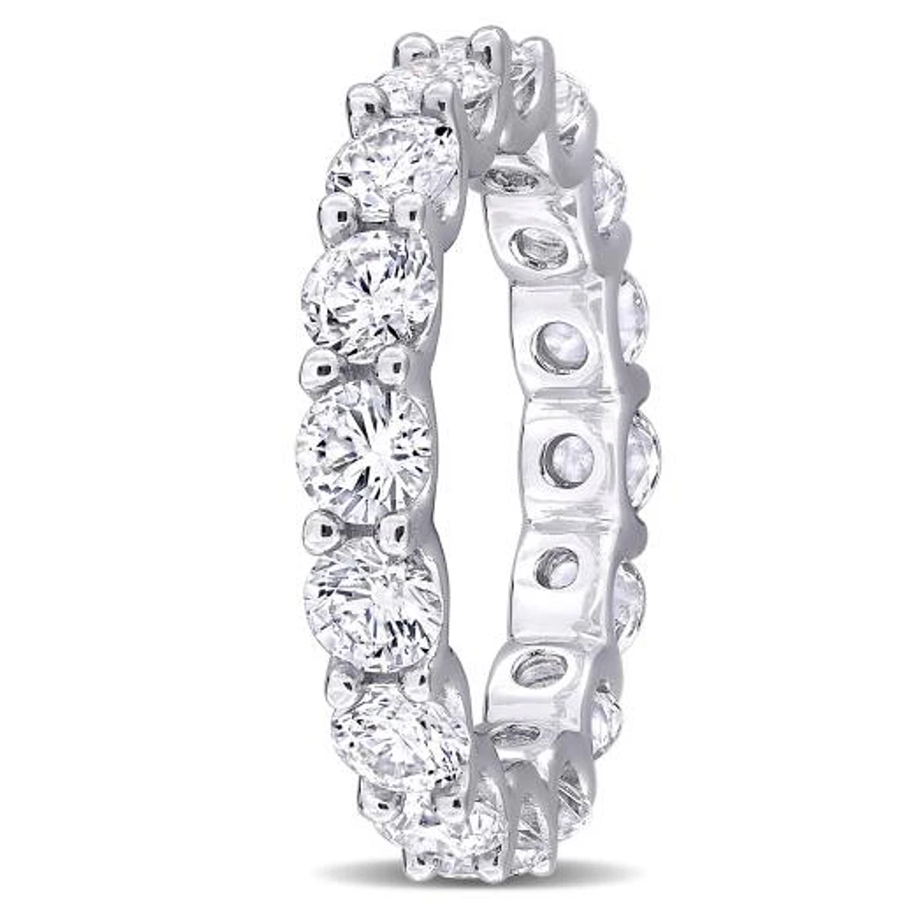 Julianna B Sterling Silver Created White Sapphire Eternity Ring