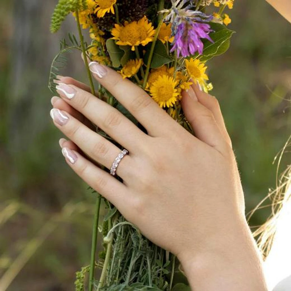 Julianna B Sterling Silver Created White Sapphire Eternity Ring