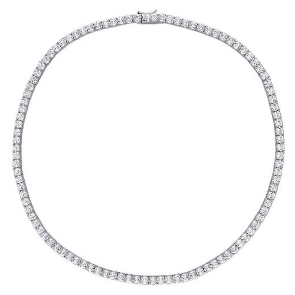 Julianna B Sterling Silver Created White Sapphire Tennis Bracelet Necklace Set