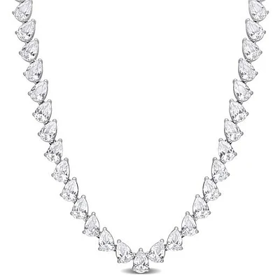 JULIANNA B Sterling Silver Created White Sapphire 18" Necklace