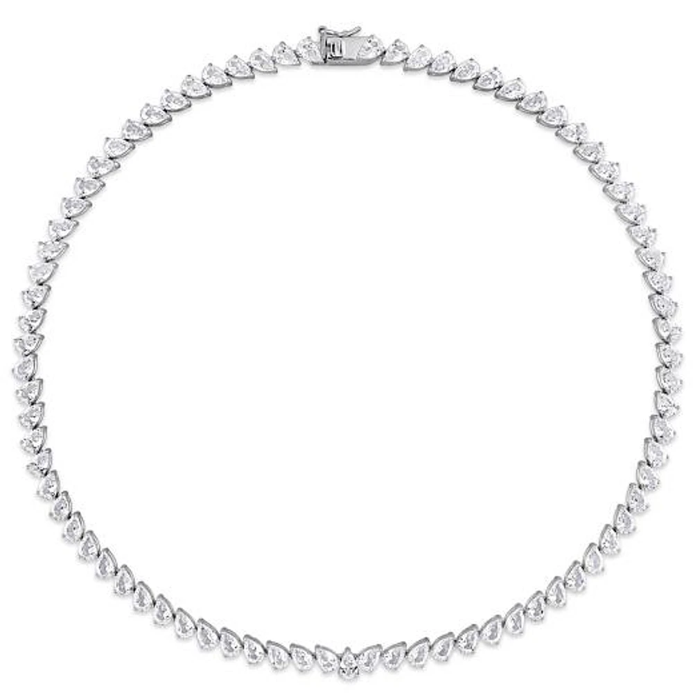 Julianna B Sterling Silver Created White Sapphire 18" Necklace