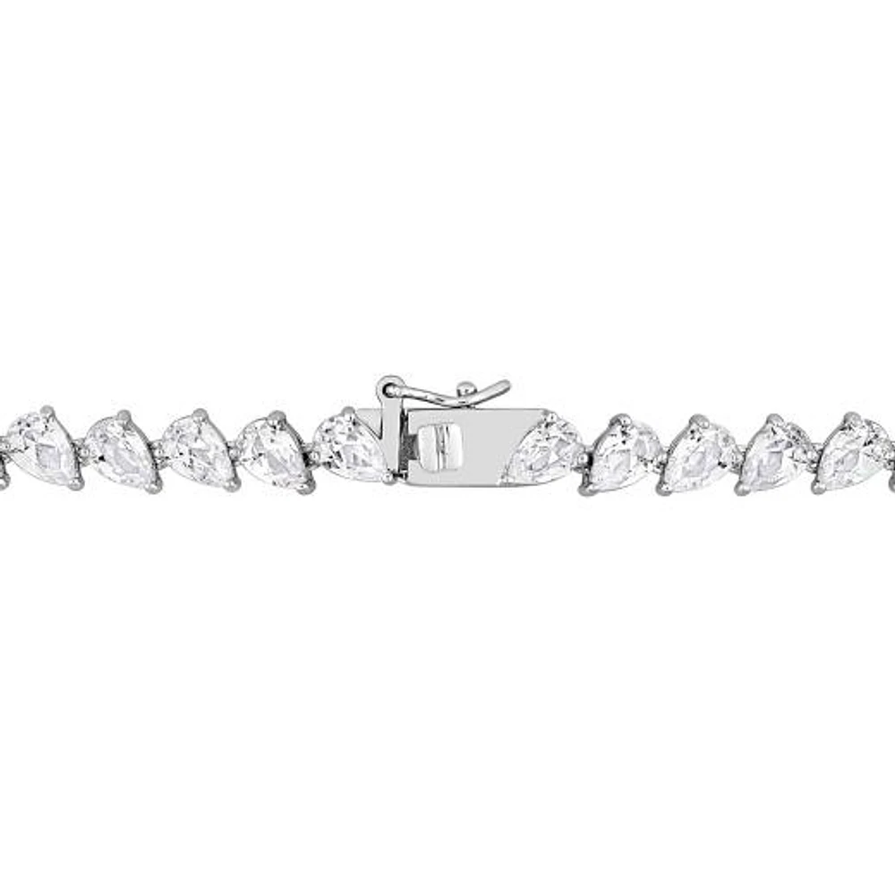 Julianna B Sterling Silver Created White Sapphire 18" Necklace