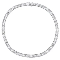 Julianna B Sterling Silver Created White Sapphire 18" Necklace