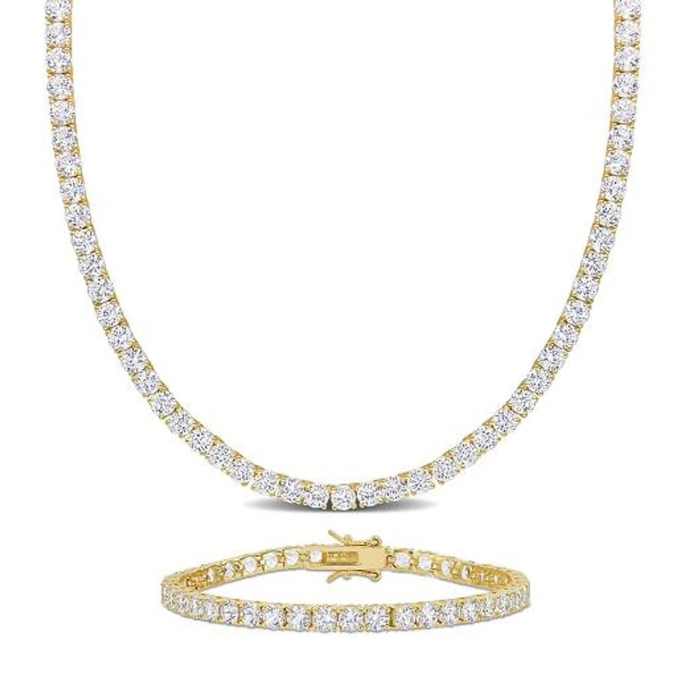 Julianna B Yellow Plated Sterling Silver Created White Sapphire Set