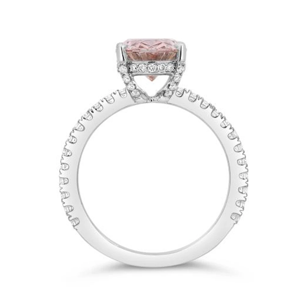 New Brilliance Lab Grown 3.46CTW Pink & White Diamond Ring in 14K White Gold