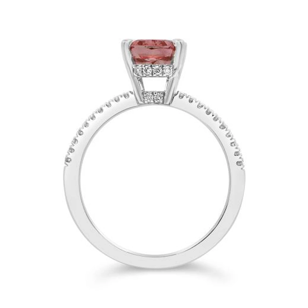 New Brilliance Lab Grown 2.25CTW Pink & White Diamond Ring in 14K White Gold